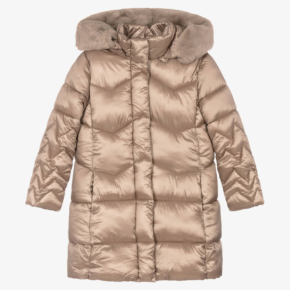 Mayoral - Doudoune longue beige Fille | Childrensalon