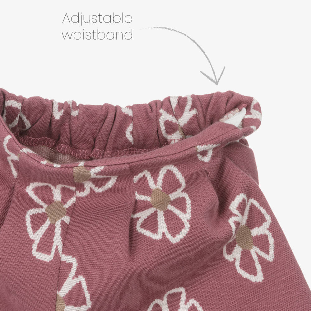 Mayoral-Girls Beige & Pink Floral Jersey Shorts Set | Childrensalon Outlet