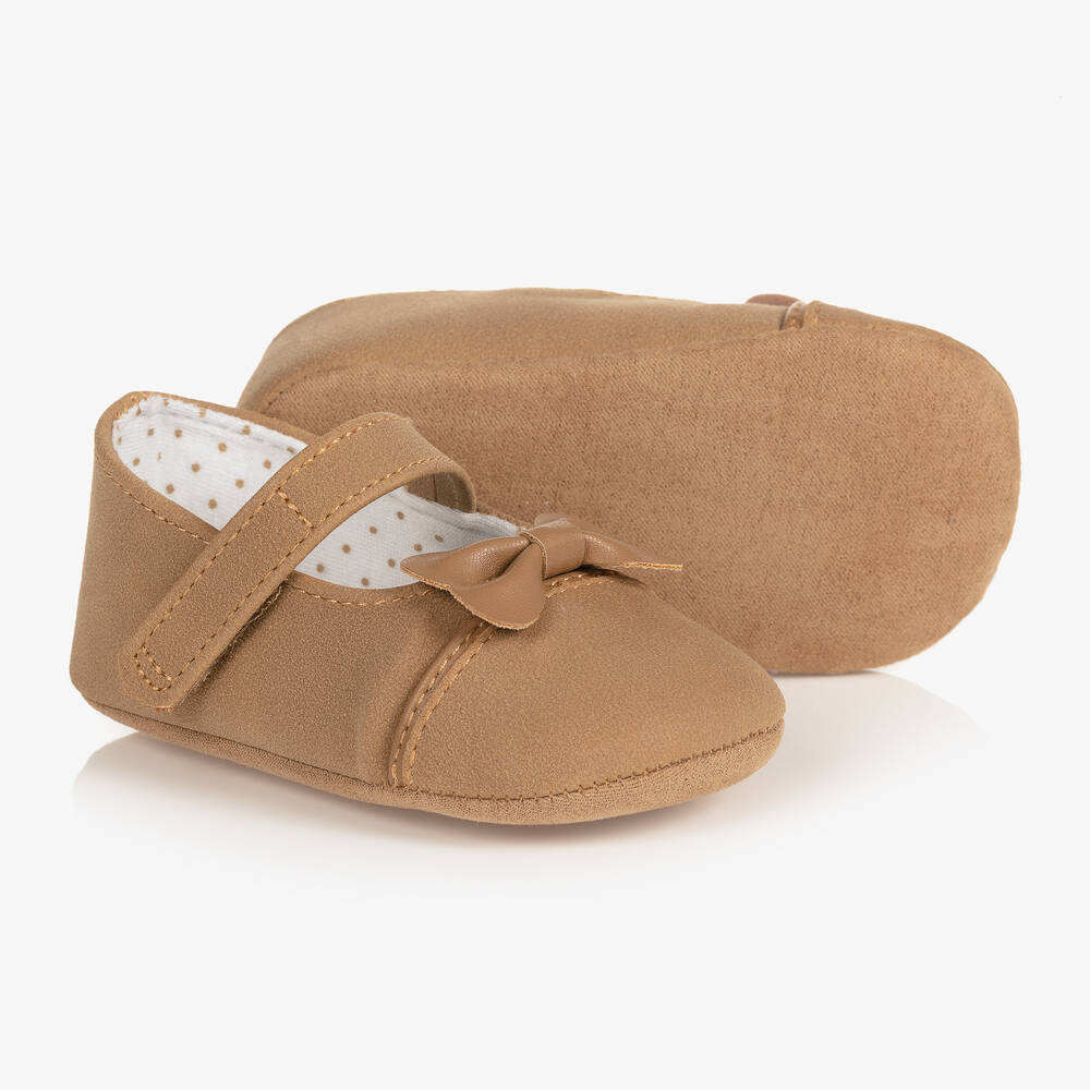 Mayoral Newborn - Beige Krabbelschuhe für Mädchen | Childrensalon