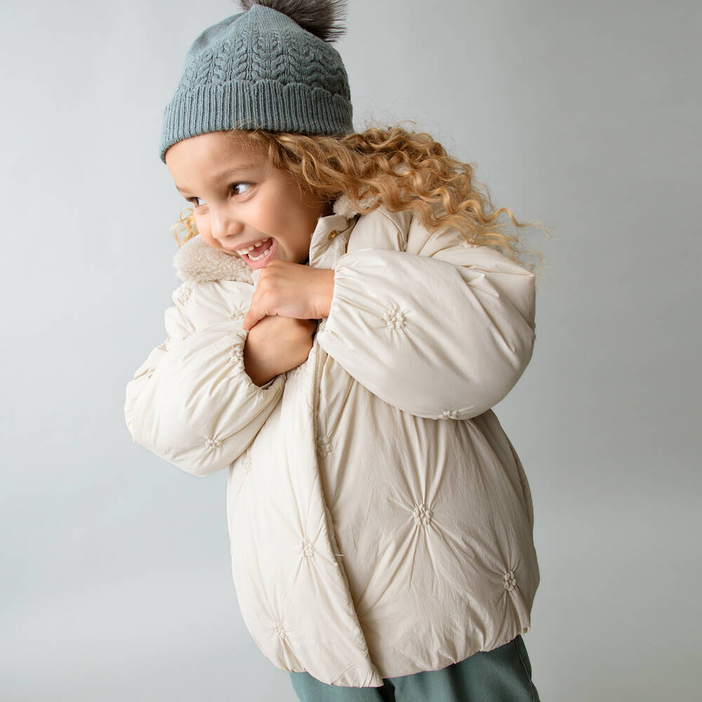 Mayoral-Куртка из бежевого стеганого шерпа для девочек | Childrensalon Outlet