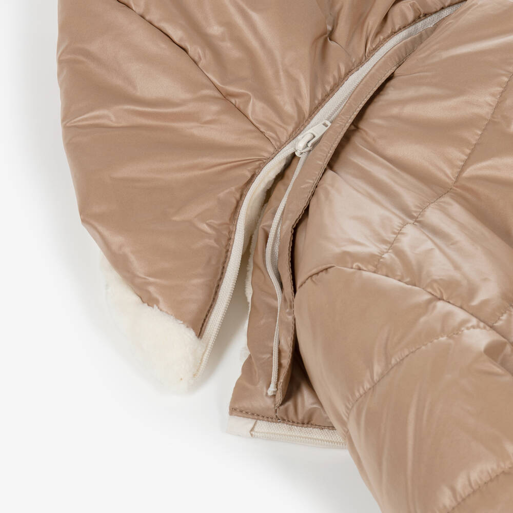 Mayoral Для новорожденных-Бежевая стеганая двусторонняя куртка для девочек | Childrensalon Outlet