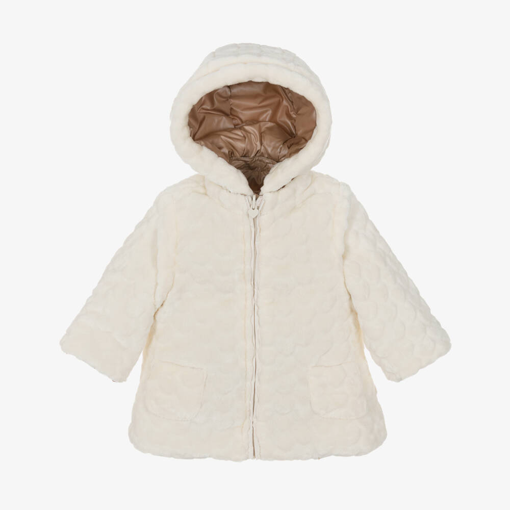 Mayoral Для новорожденных-Бежевая стеганая двусторонняя куртка для девочек | Childrensalon Outlet