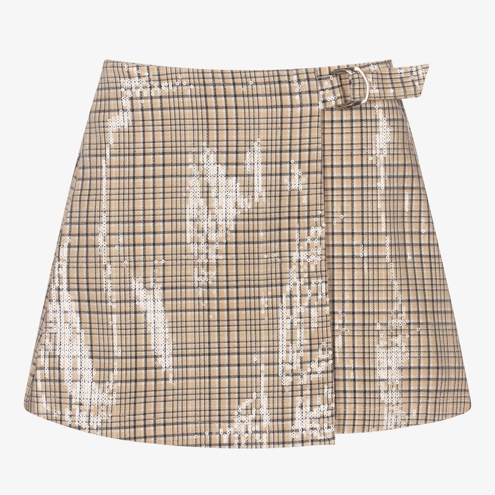Mayoral - Girls Beige Sequin Skirt | Childrensalon