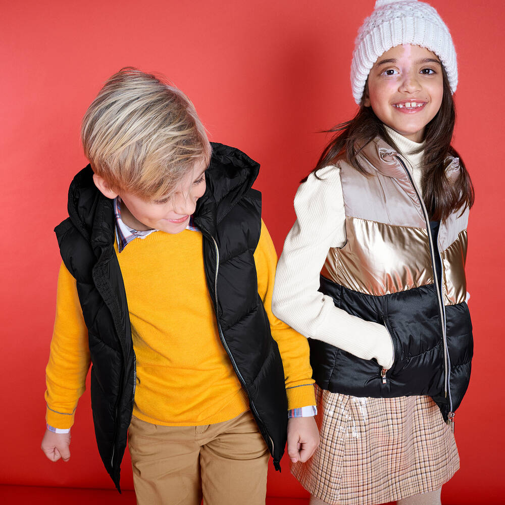 Mayoral-Бежевая юбка с пайетками для девочек | Childrensalon Outlet