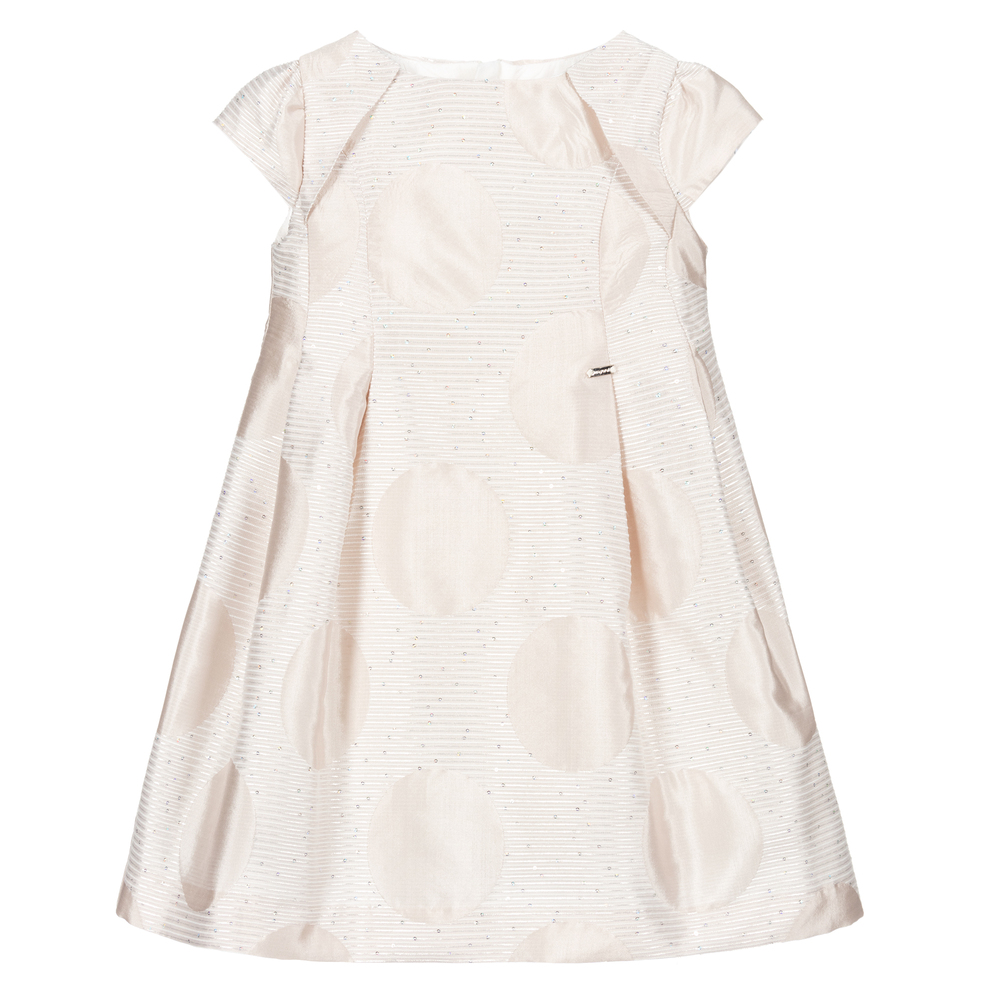 Mayoral - Girls Beige Sequins Dress | Childrensalon