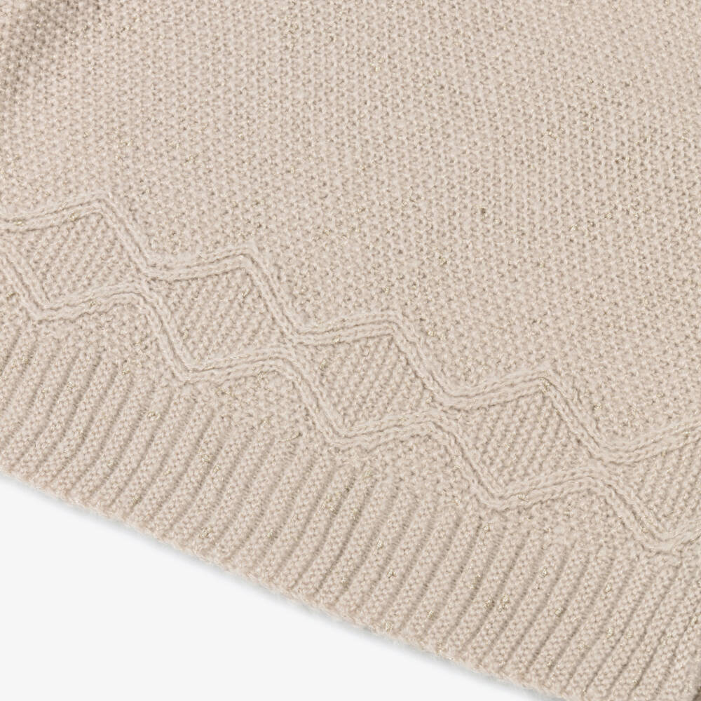 Mayoral-Girls Beige Sparkle Knit Jumper | Childrensalon Outlet