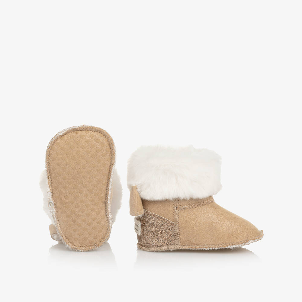 Mayoral Для новорожденных-Бежевые блестящие пинетки для девочек | Childrensalon Outlet