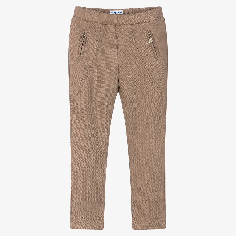 Mayoral - Pantalon beige scintillant Fille | Childrensalon