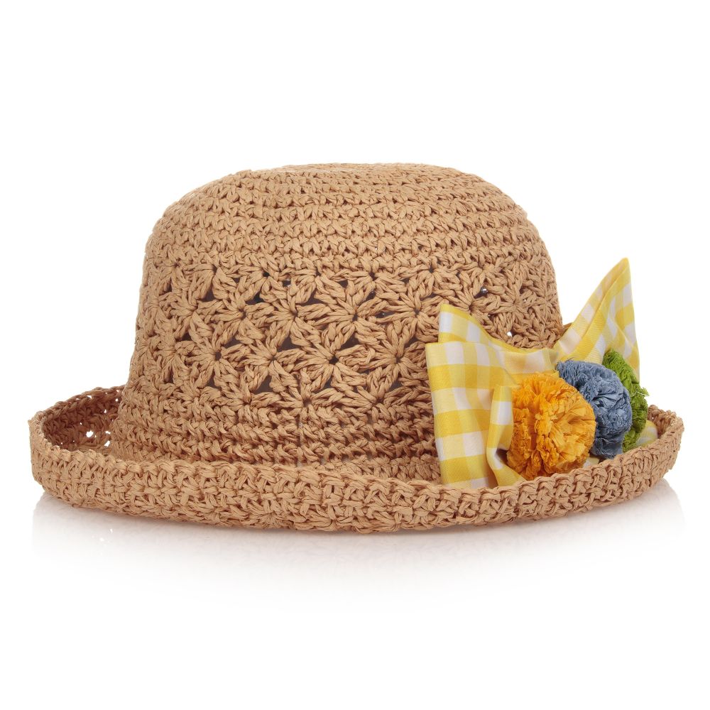 Mayoral - Girls Beige Straw Hat  | Childrensalon