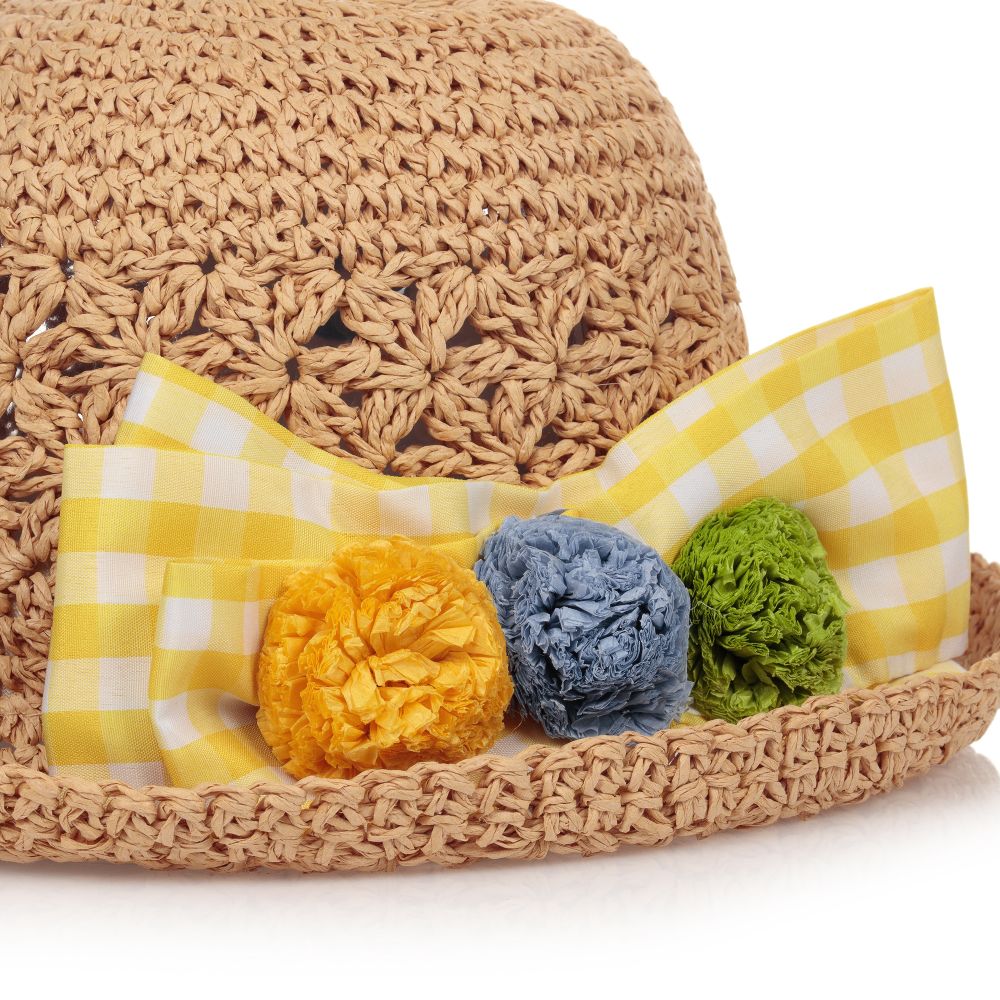 Mayoral-Girls Beige Straw Hat  | Childrensalon Outlet