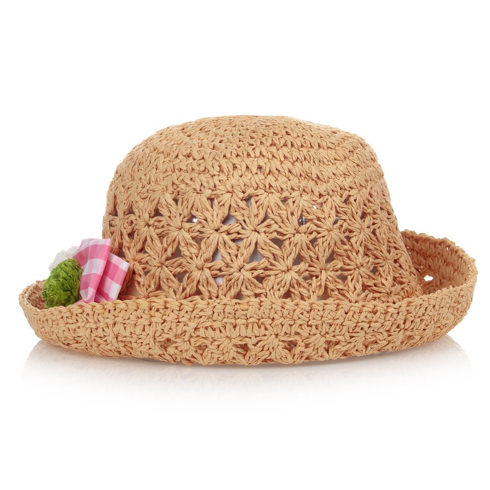 Mayoral-Girls Beige Straw Hat  | Childrensalon Outlet
