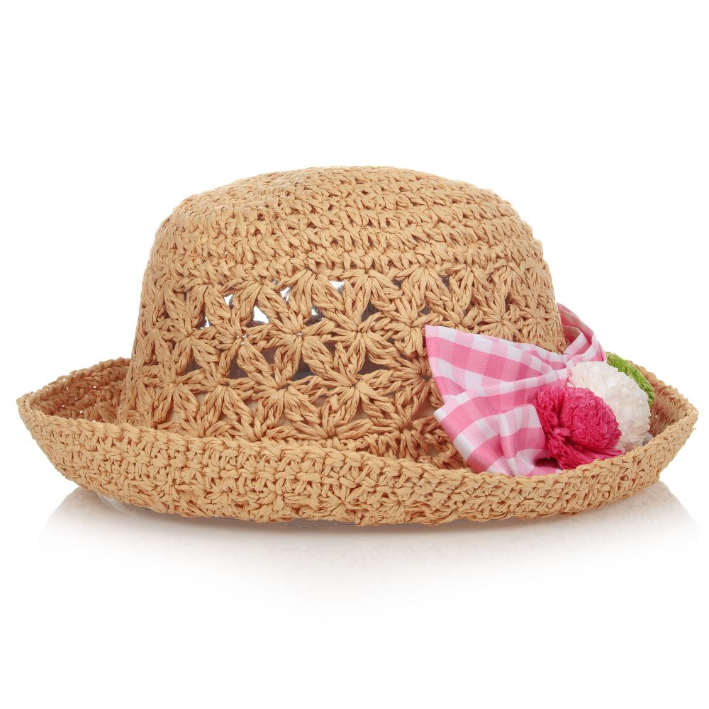 Mayoral - Girls Beige Straw Hat  | Childrensalon