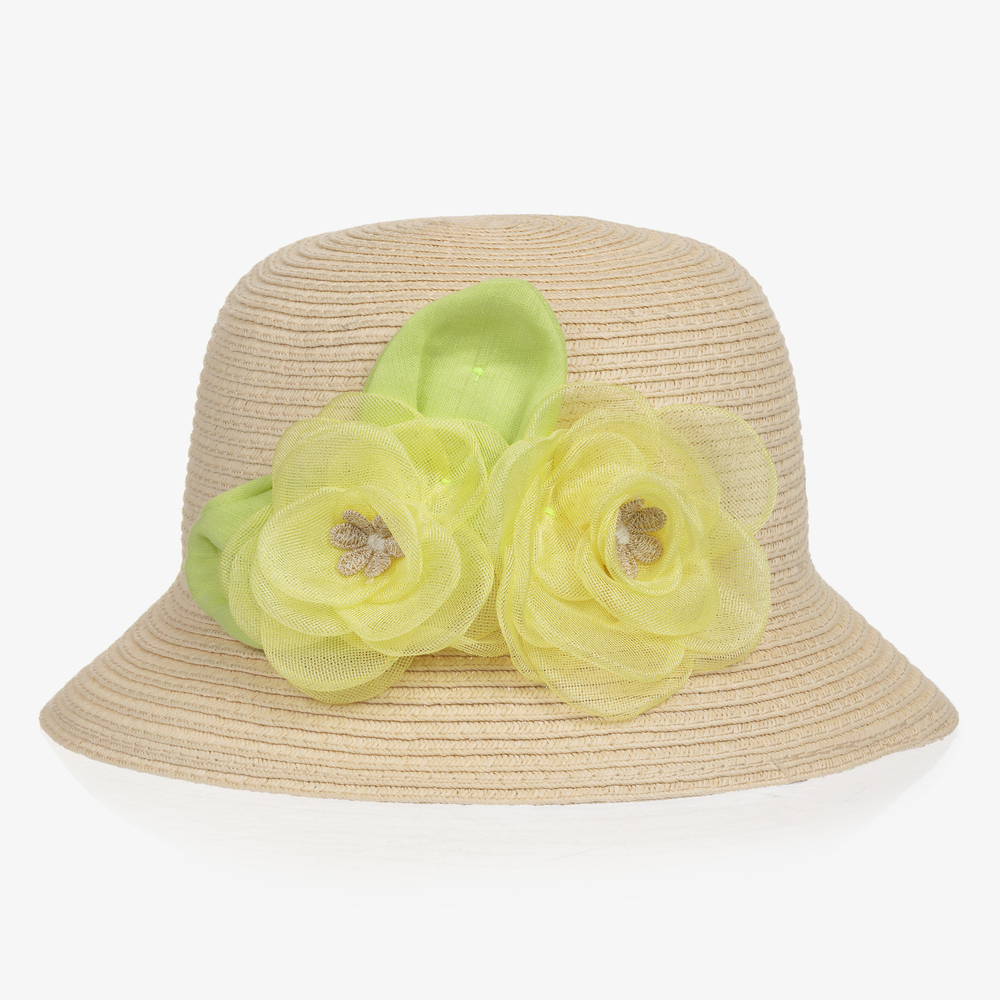 Mayoral - Girls Beige Straw Hat | Childrensalon