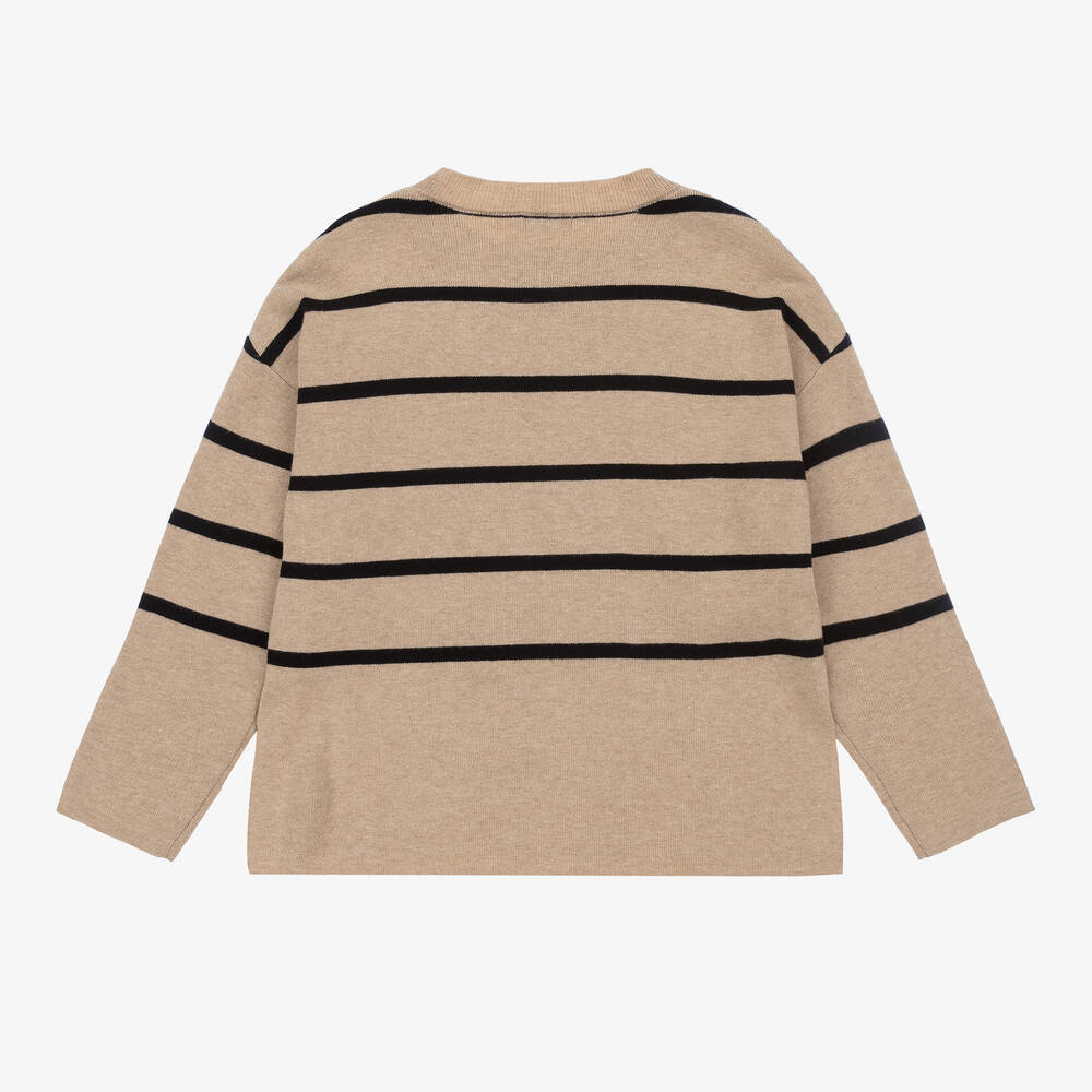 مايورال-بلوفر مزيج فيسكوز محبوك مقلّم لون بيج للبنات | Childrensalon Outlet