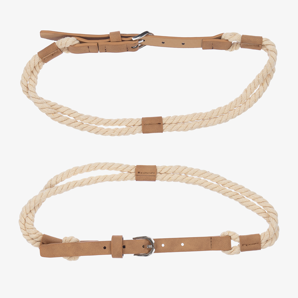 Mayoral-Girls Beige Twill Trousers | Childrensalon Outlet