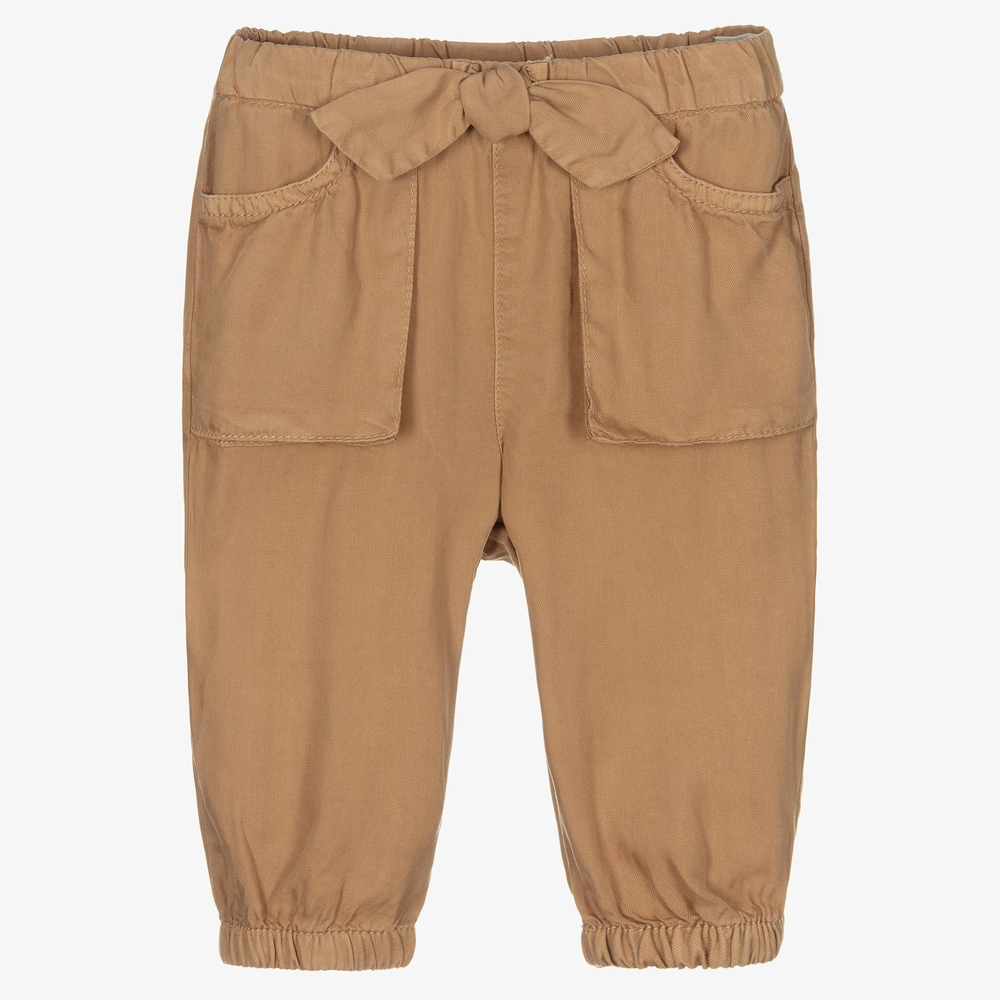 Mayoral - Girls Beige Twill Trousers | Childrensalon