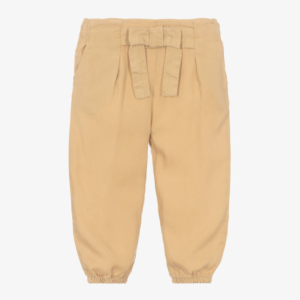 Mayoral-Girls Beige Twill Trousers | Childrensalon Outlet