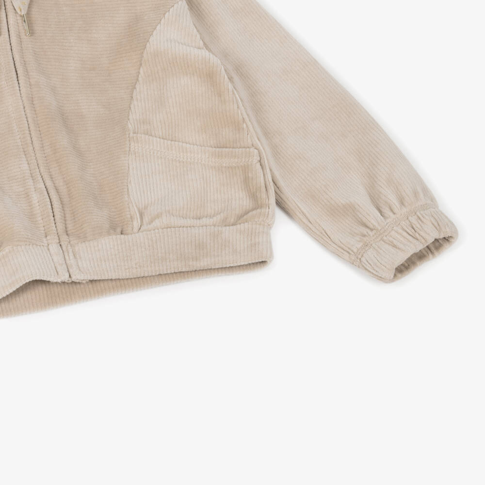 Mayoral-Girls Beige Velour Set | Childrensalon Outlet