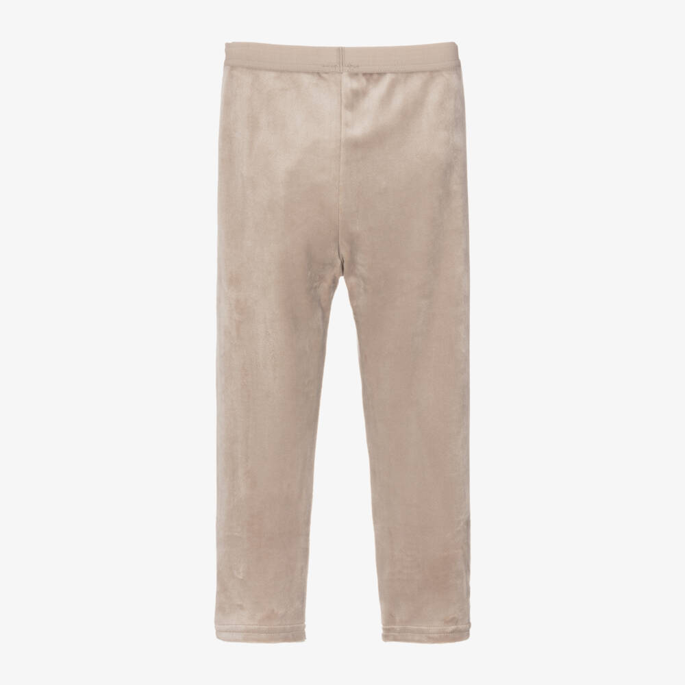 Mayoral-Girls Beige Velour Trousers | Childrensalon Outlet