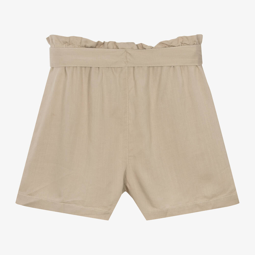Mayoral-Girls Beige Viscose Shorts | Childrensalon Outlet