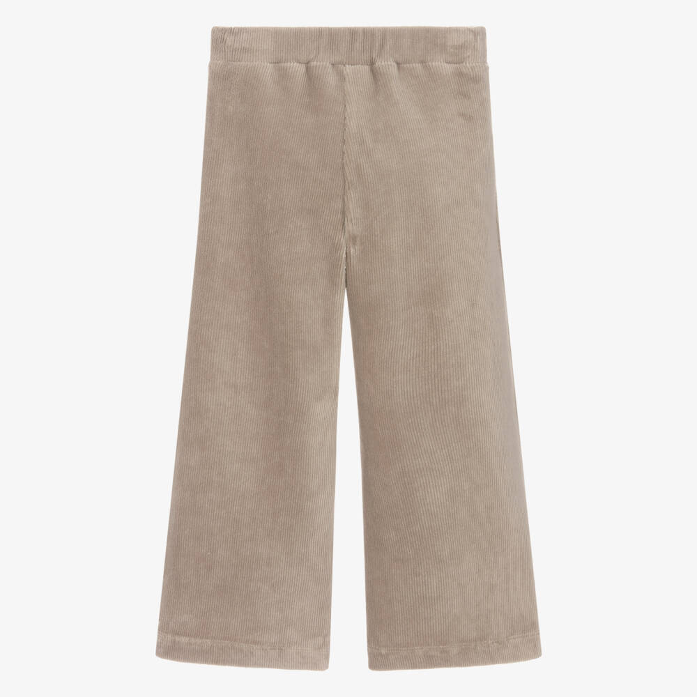 Mayoral-Girls Beige Wide-Leg Corduroy Trousers | Childrensalon Outlet