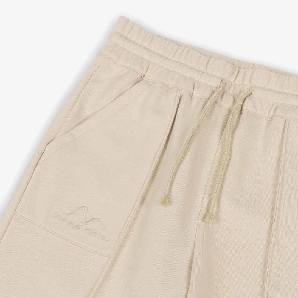 Mayoral-Girls Beige Wide Leg Drawstring Waist Joggers | Childrensalon Outlet