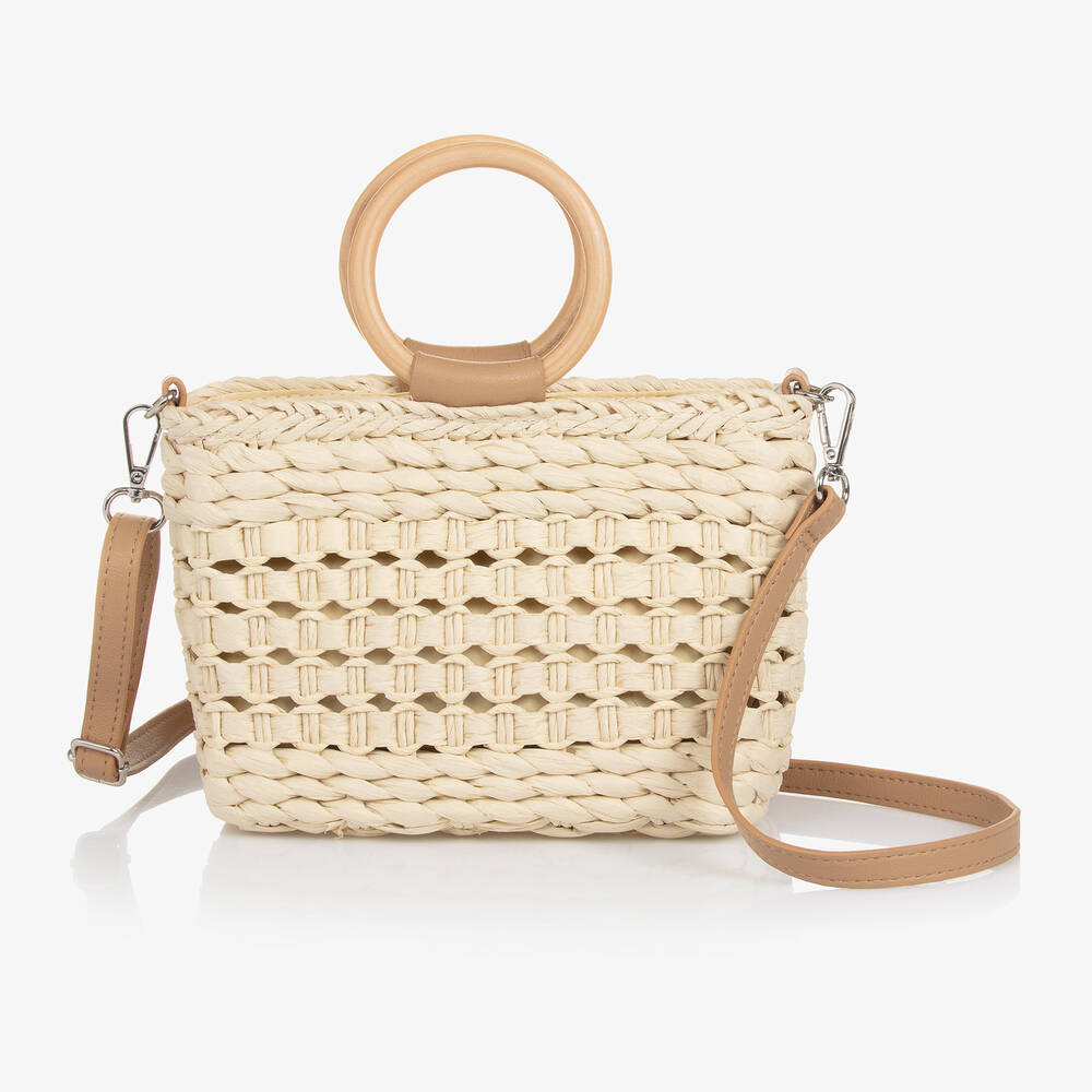 Woven straw bag top