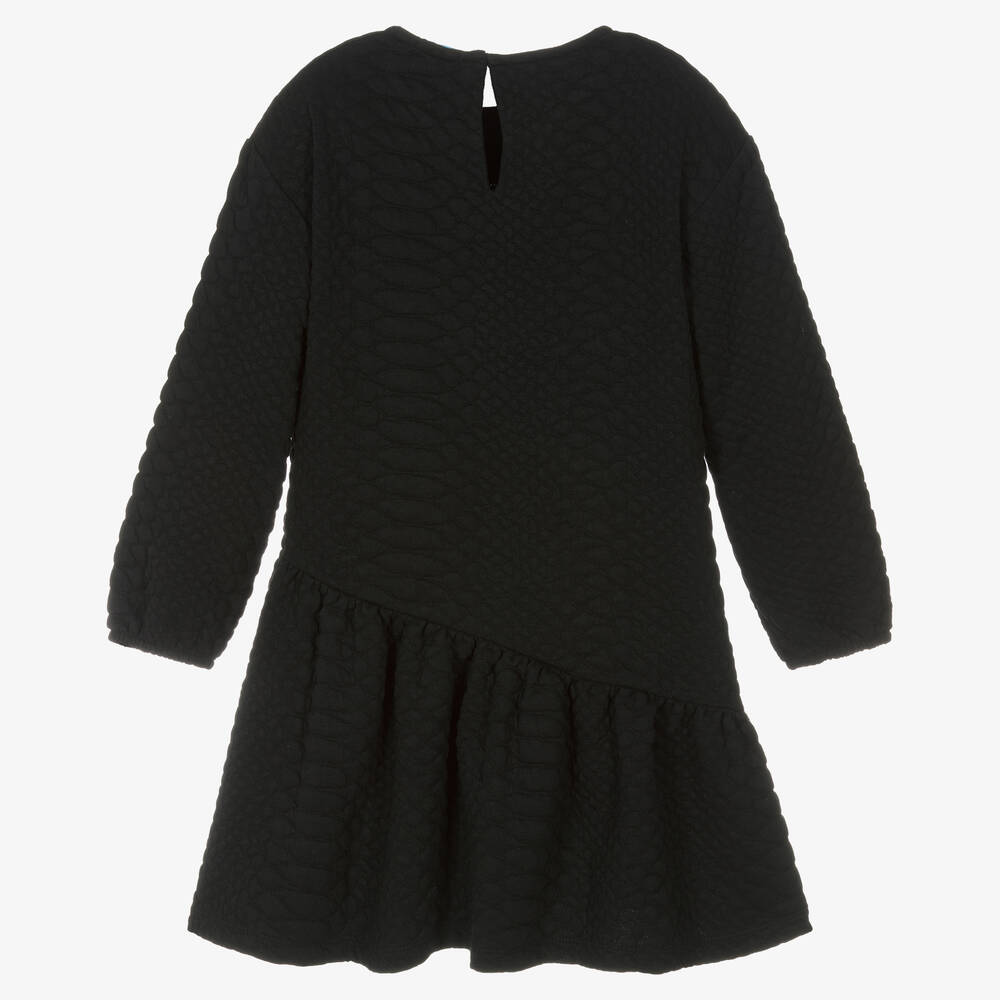 Mayoral-فستان قطن جيرسي لون أسود | Childrensalon Outlet