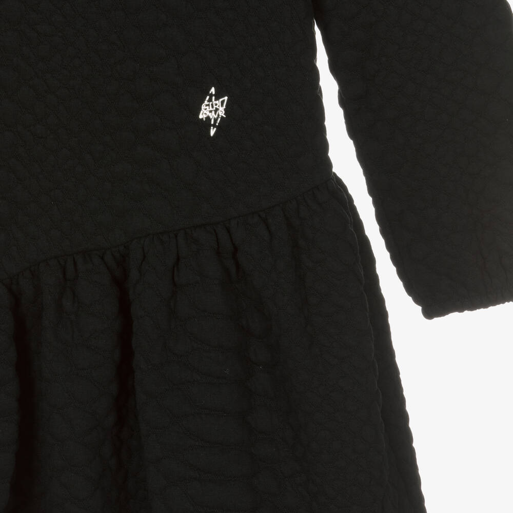 Mayoral-فستان قطن جيرسي لون أسود | Childrensalon Outlet