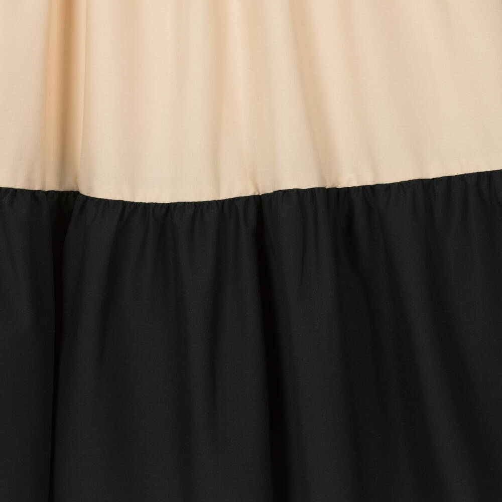 Mayoral-Girls Black & Beige Tiered Dress | Childrensalon Outlet