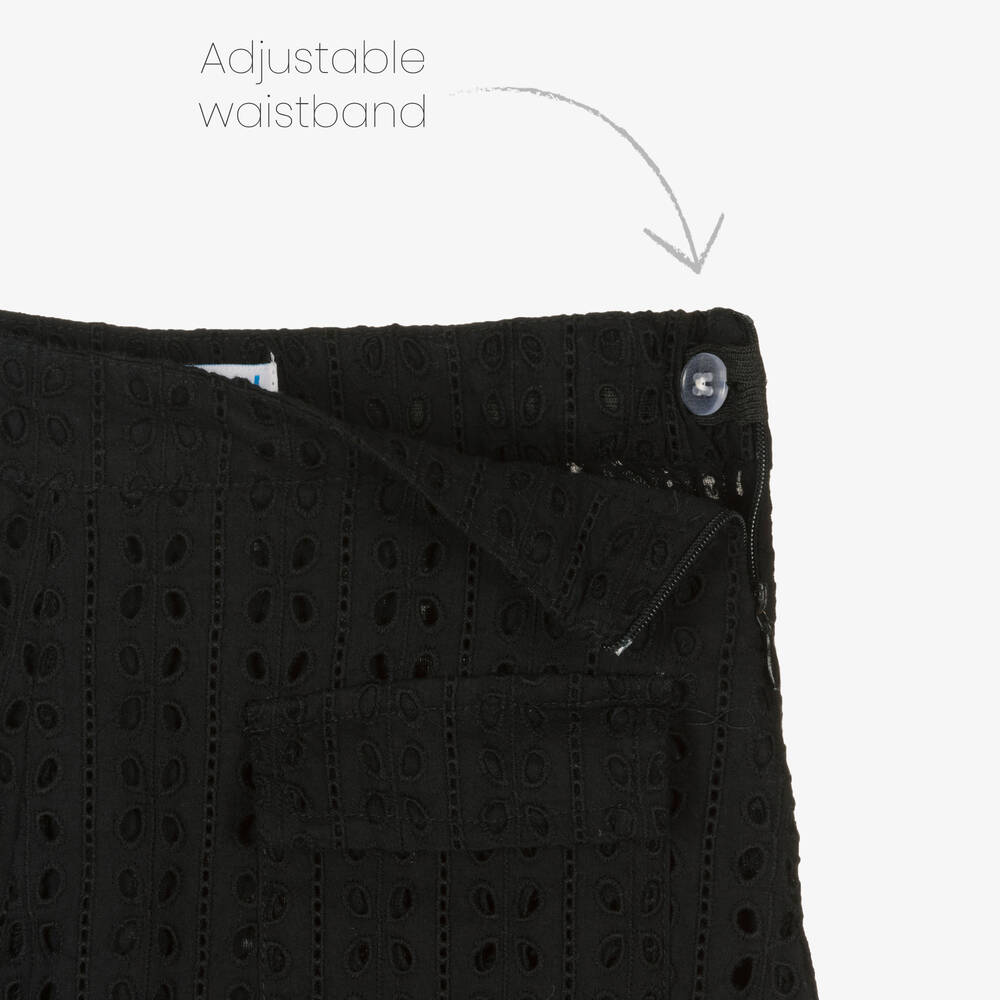 Mayoral-Girls Black Broderie Anglaise Shorts | Childrensalon Outlet