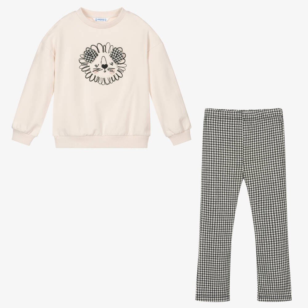 Mayoral-Girls Black Check Leggings Set | Childrensalon Outlet