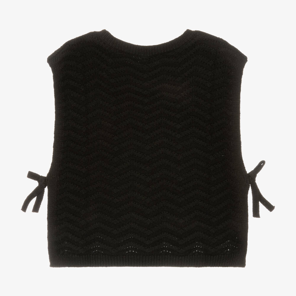 Mayoral-Girls Black Chevron Knit Slipover | Childrensalon Outlet