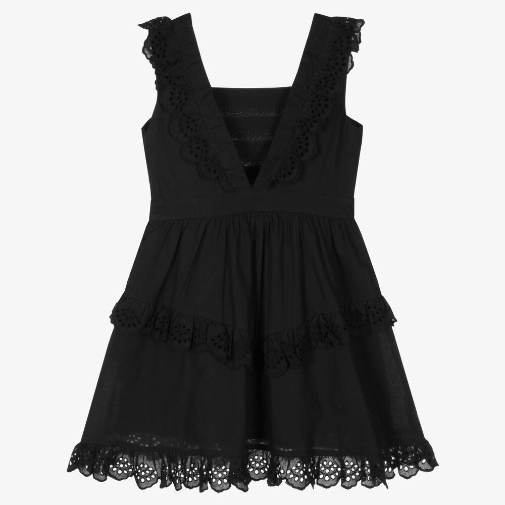 Mayoral-Girls Black Cotton Dress | Childrensalon Outlet
