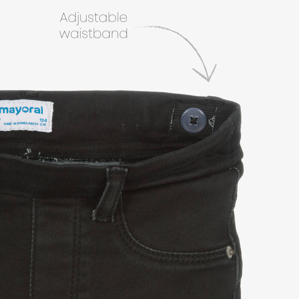 Mayoral-جيغنغز قطن دنيم لون أسود للبنات | Childrensalon Outlet