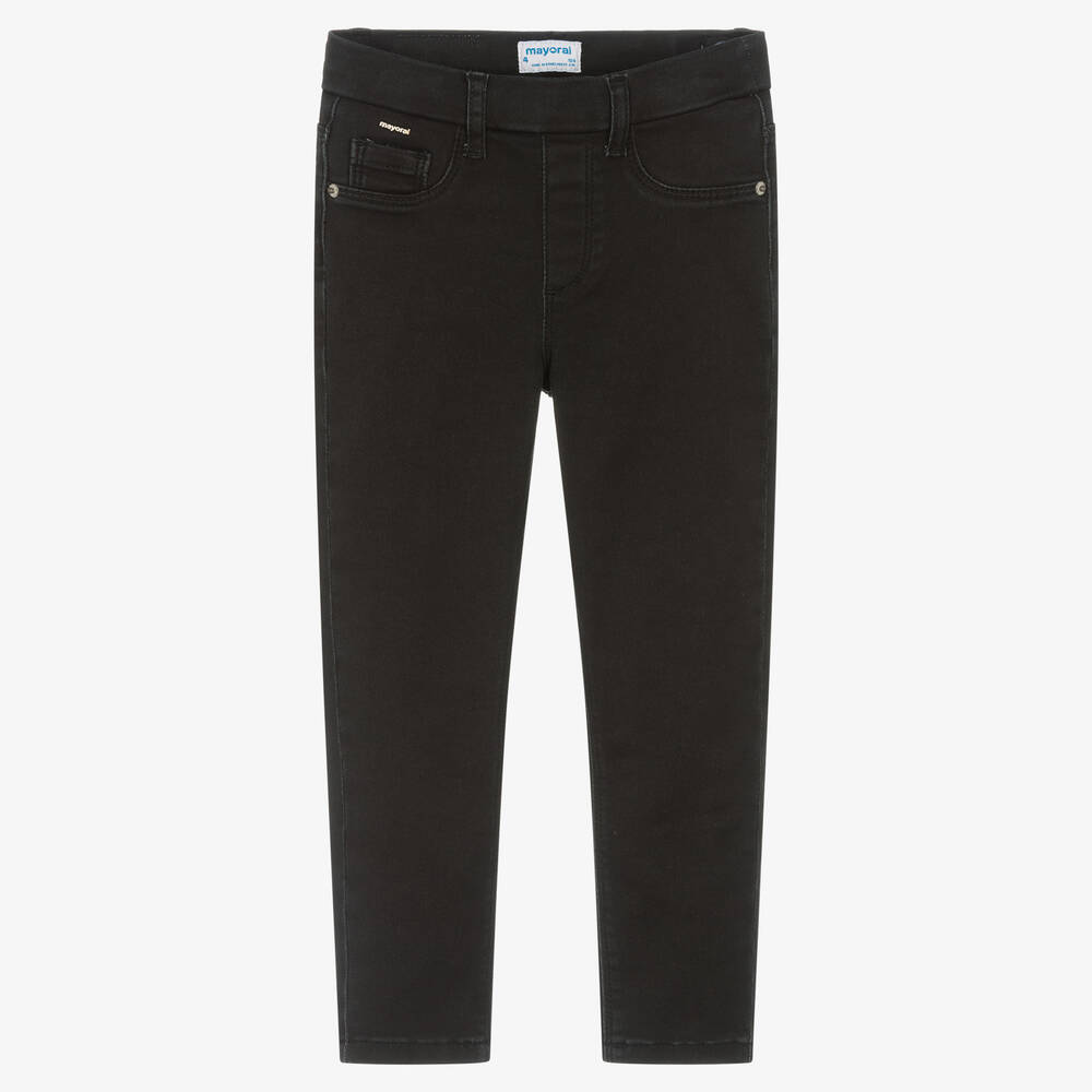 Mayoral-Girls Black Cotton Jeggings | Childrensalon Outlet