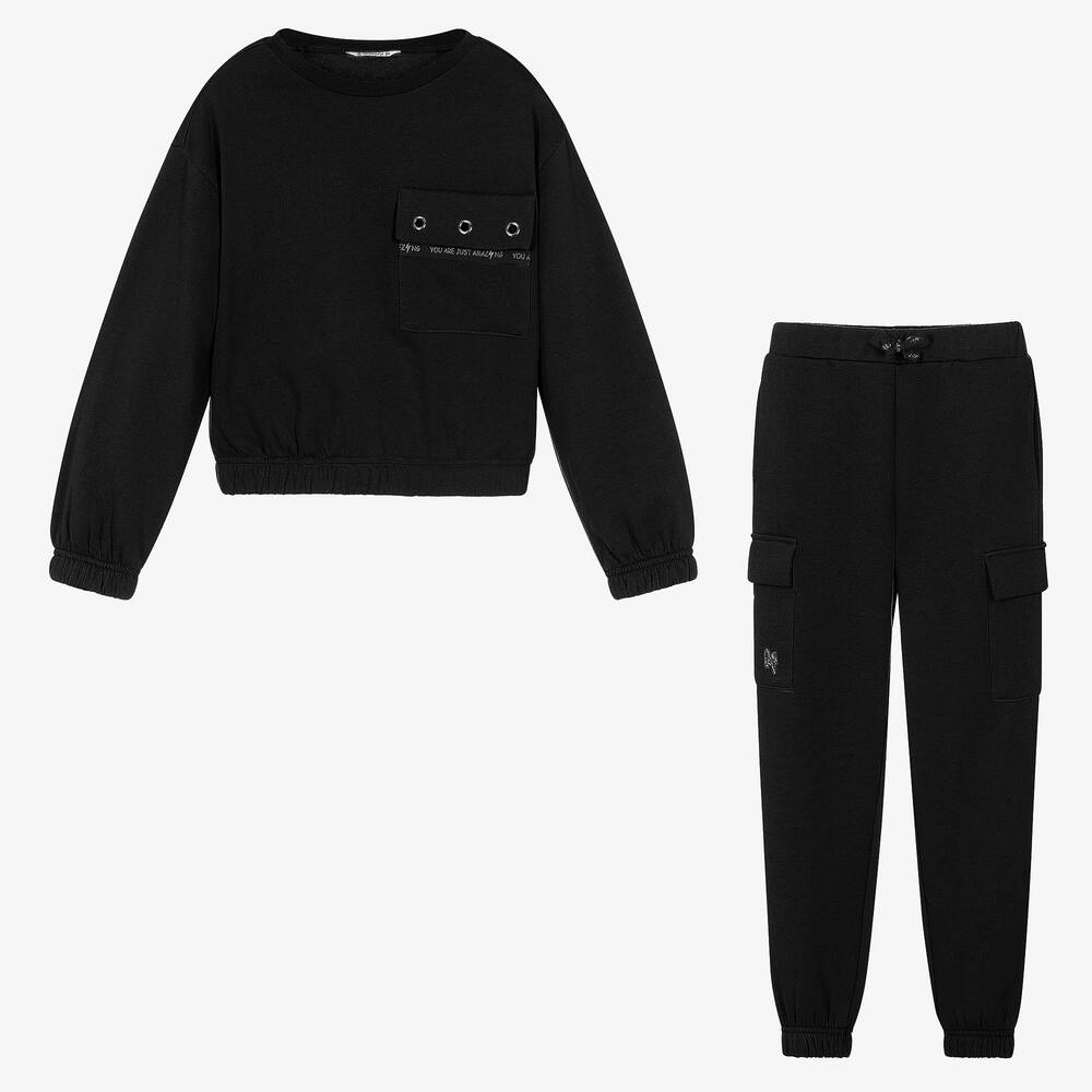 Girls black hotsell tracksuit pants