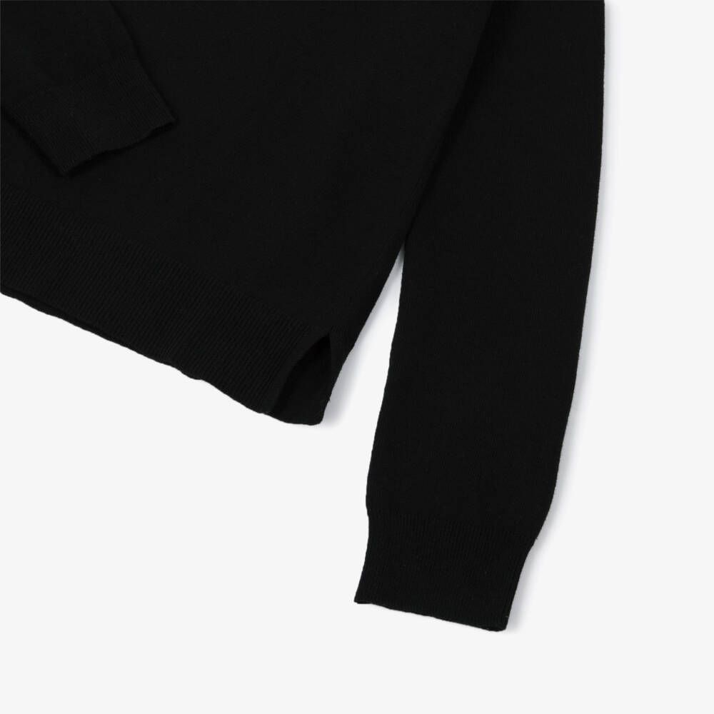 Mayoral-Girls Black Cotton Knit Roll Neck Top | Childrensalon Outlet