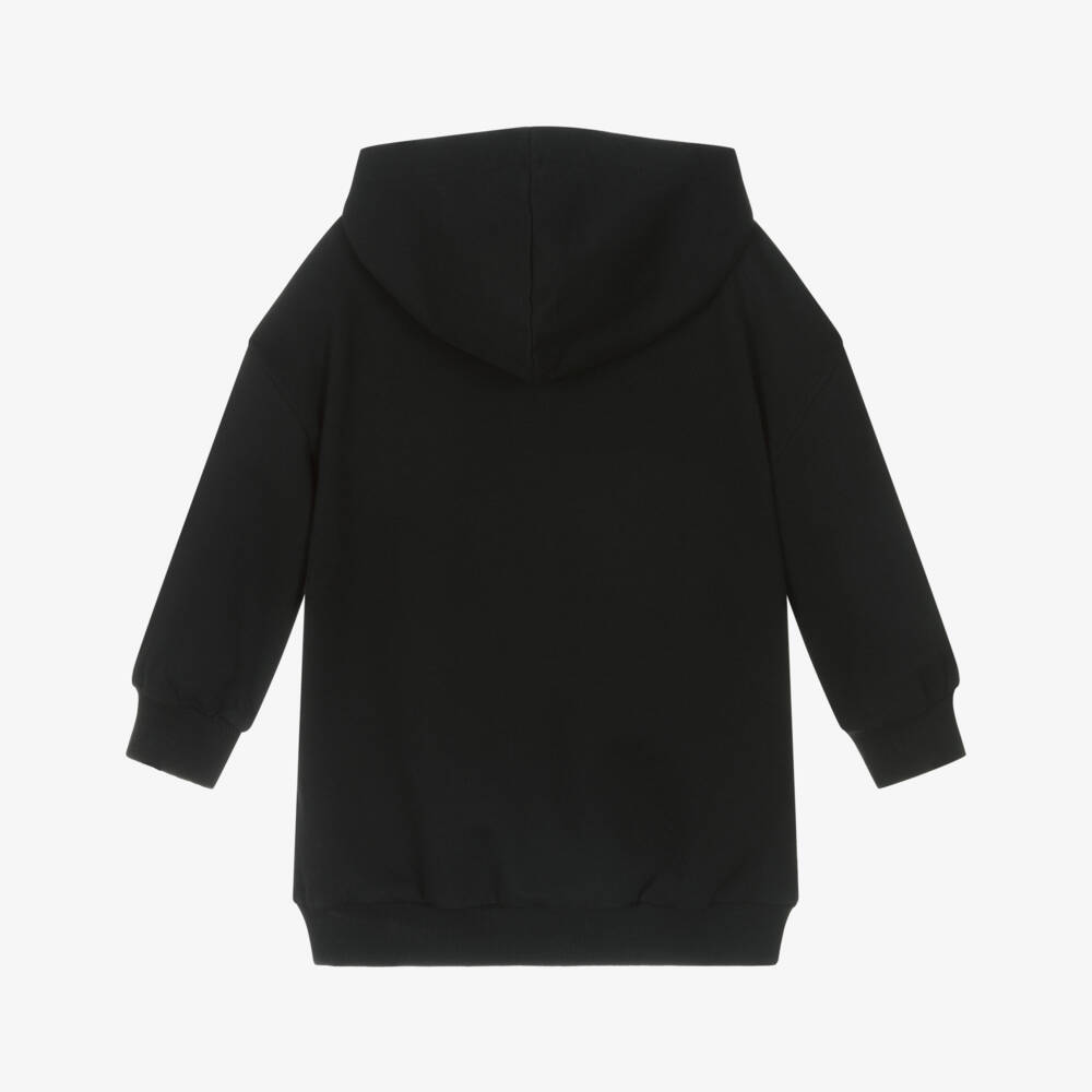 Mayoral-Girls Black Cotton Teddy Bear Hoodie Dress | Childrensalon Outlet