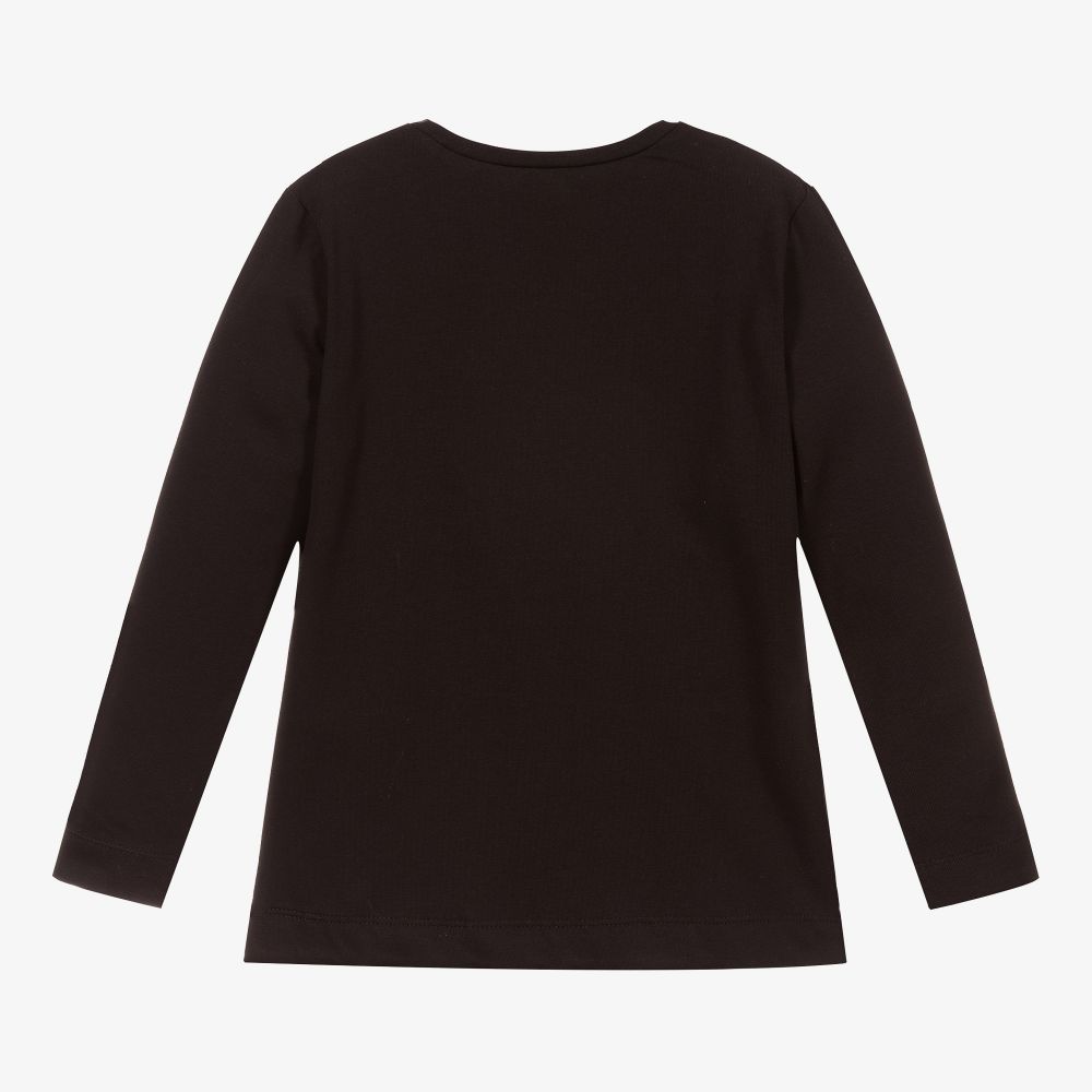 Mayoral-Girls Black Cotton Top | Childrensalon Outlet