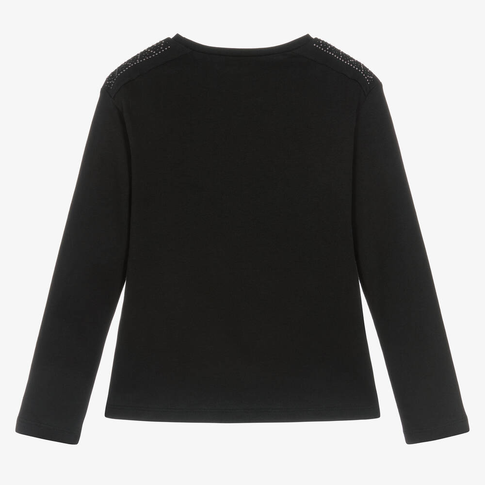 Mayoral-Girls Black Cotton Top | Childrensalon Outlet