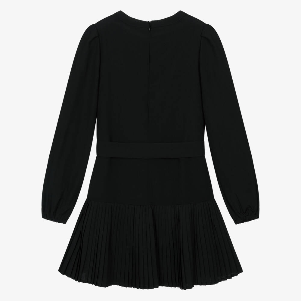 Mayoral-Girls Black Crêpe Dress with Pleated Skirt | Childrensalon Outlet