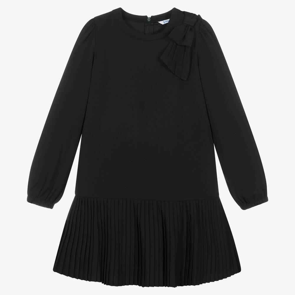 Mayoral - Черное платье из крепа для девочек | Childrensalon