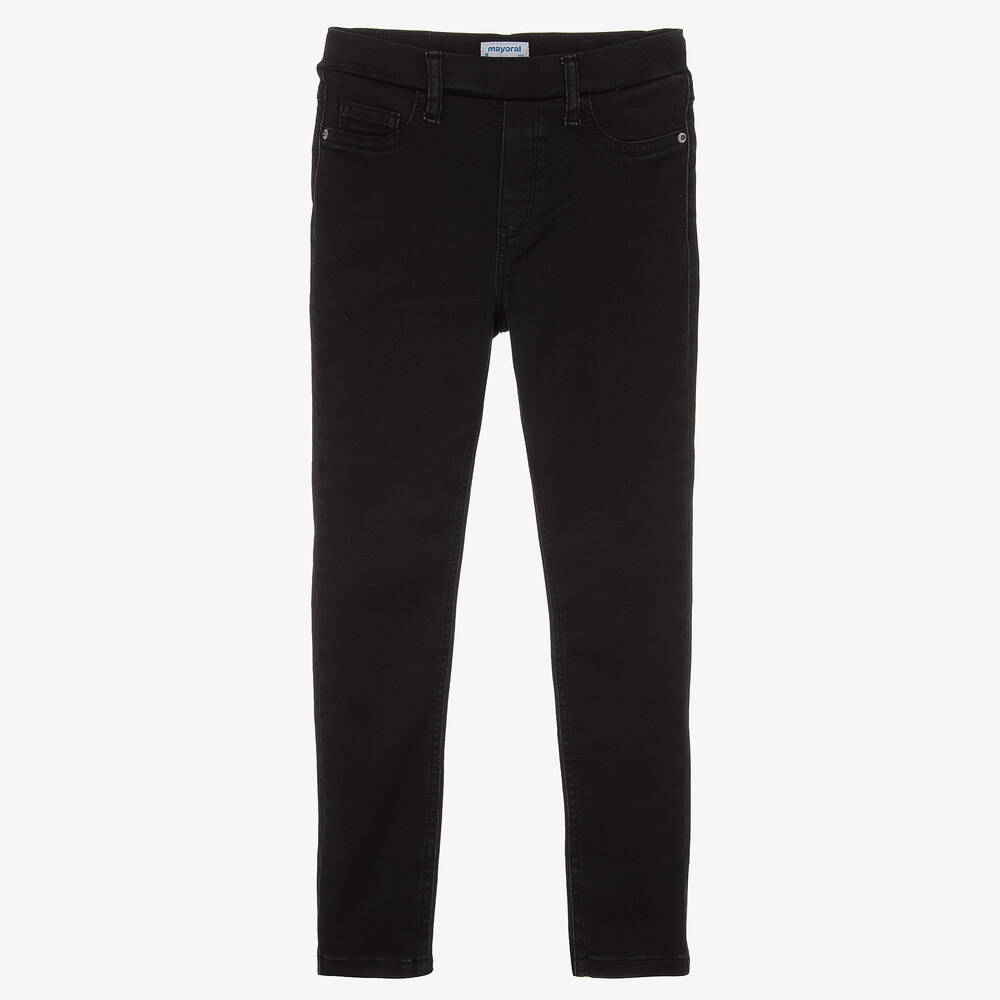Mayoral-Girls Black Denim Jeggings | Childrensalon Outlet