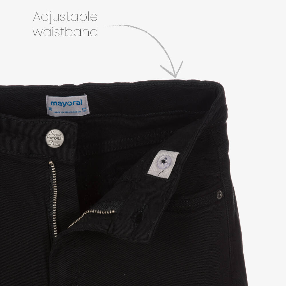 Mayoral-Черные джинсовые шорты для девочек | Childrensalon Outlet