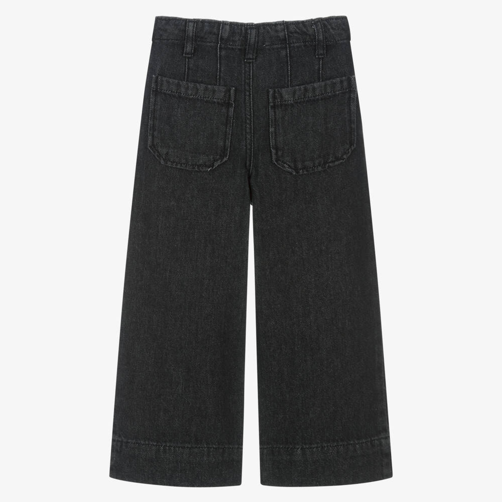 Mayoral-Girls Black Denim Wide-Leg Jeans | Childrensalon Outlet