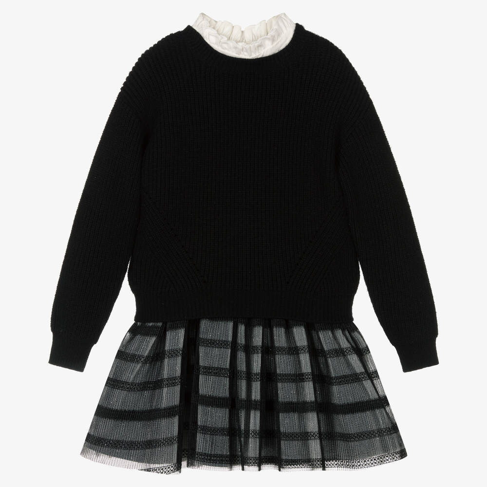 Mayoral-Черное платье и джемпер для девочек | Childrensalon Outlet