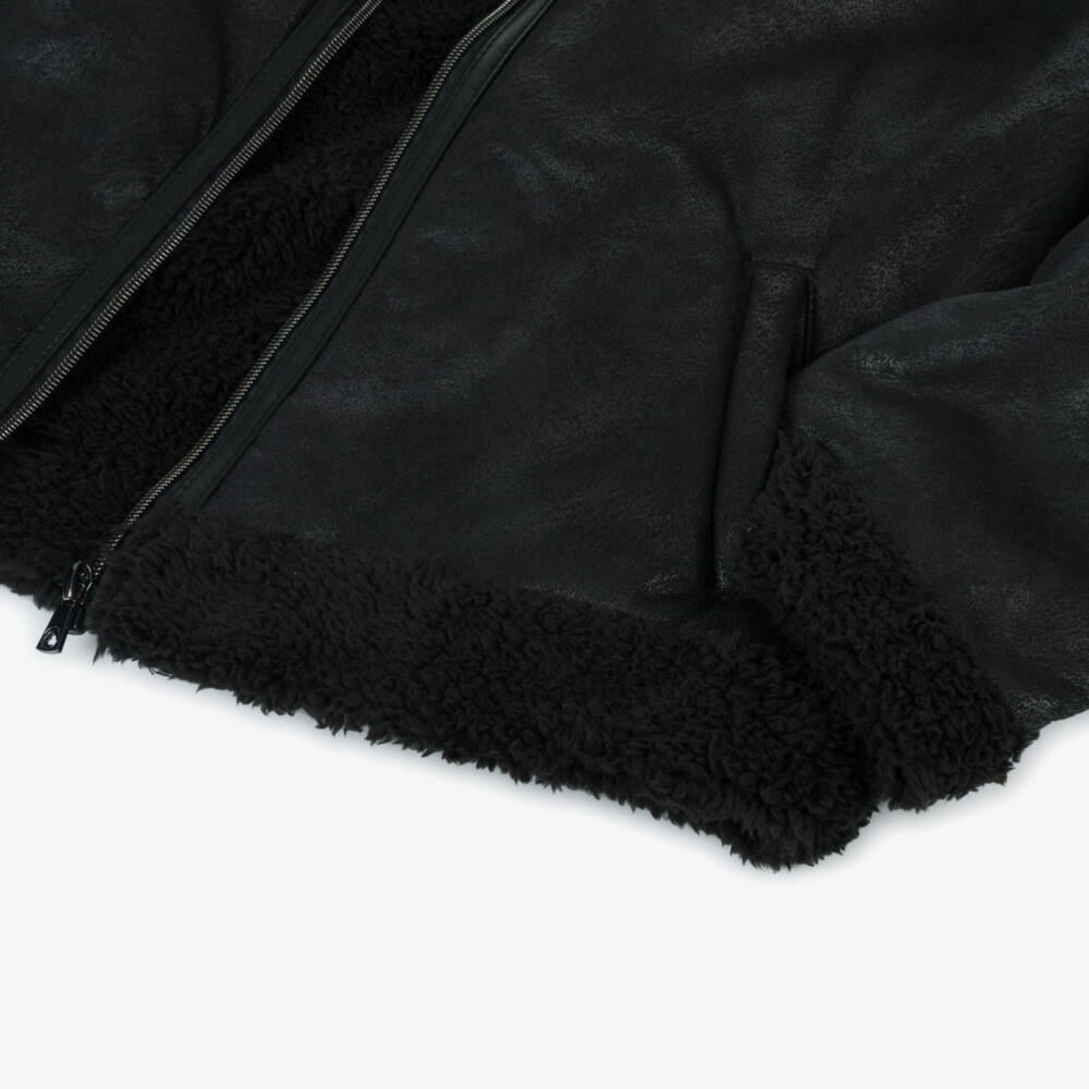 Mayoral-Girls Black Faux Leather Coat | Childrensalon Outlet