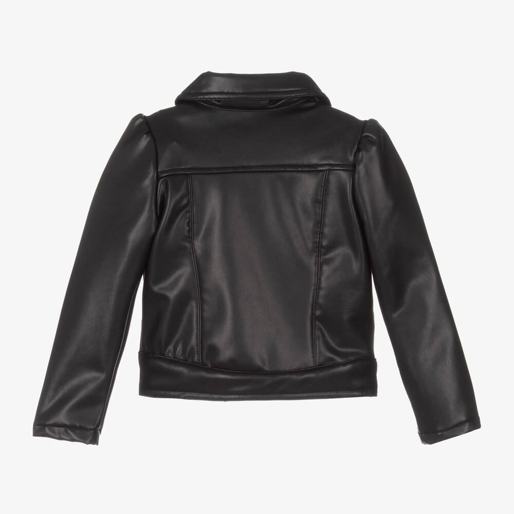 Mayoral-Черная куртка из искусственной кожи для девочек | Childrensalon Outlet