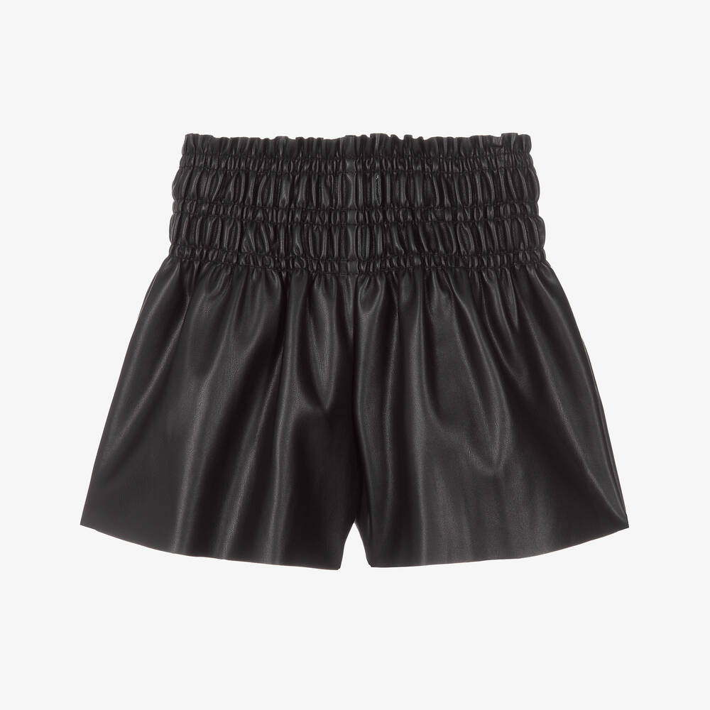 Mayoral Short noir en simili cuir Fille